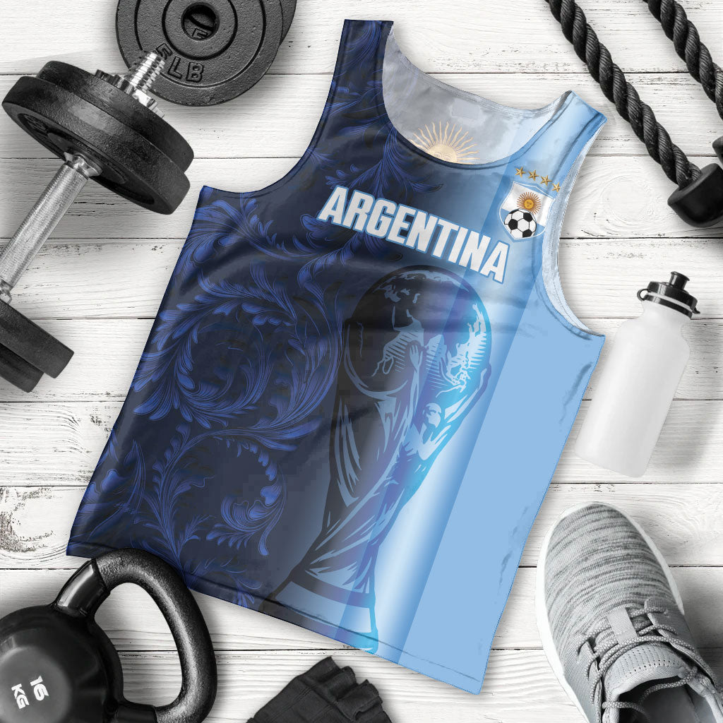 Custom Argentina World Football 2026 Men Tank Top La Albiceleste 4th Champion Proud