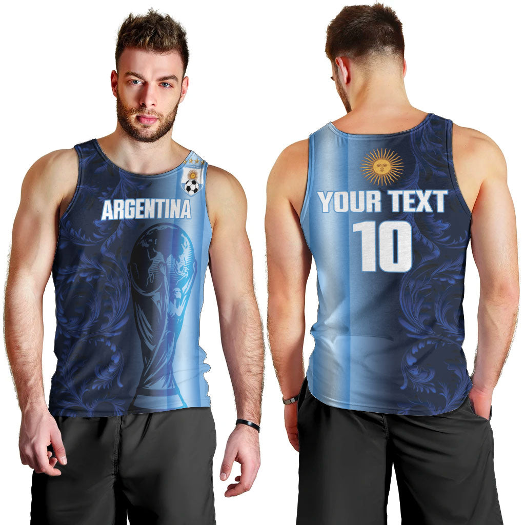 Custom Argentina World Football 2026 Men Tank Top La Albiceleste 4th Champion Proud