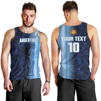 Custom Argentina World Football 2026 Men Tank Top La Albiceleste 4th Champion Proud