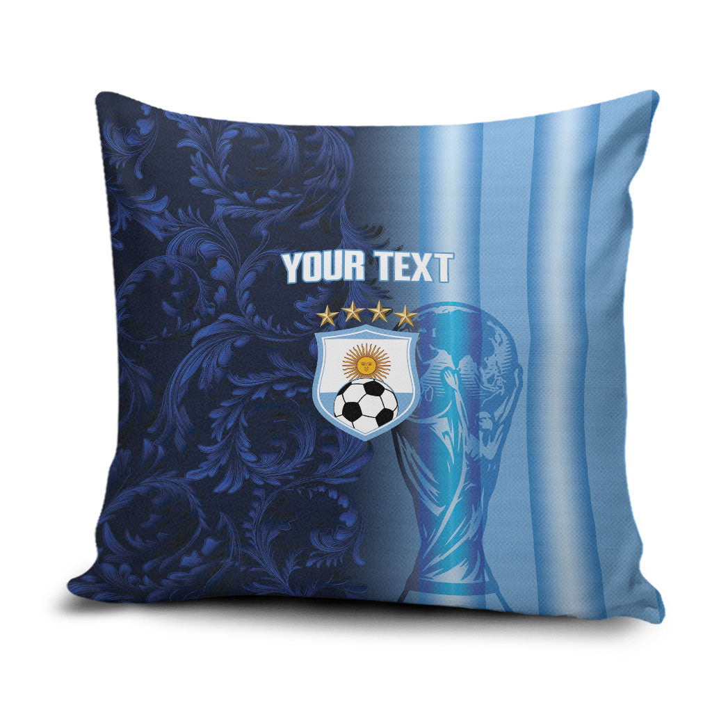 Custom Argentina World Football 2026 Pillow Cover La Albiceleste 4th Champion Proud