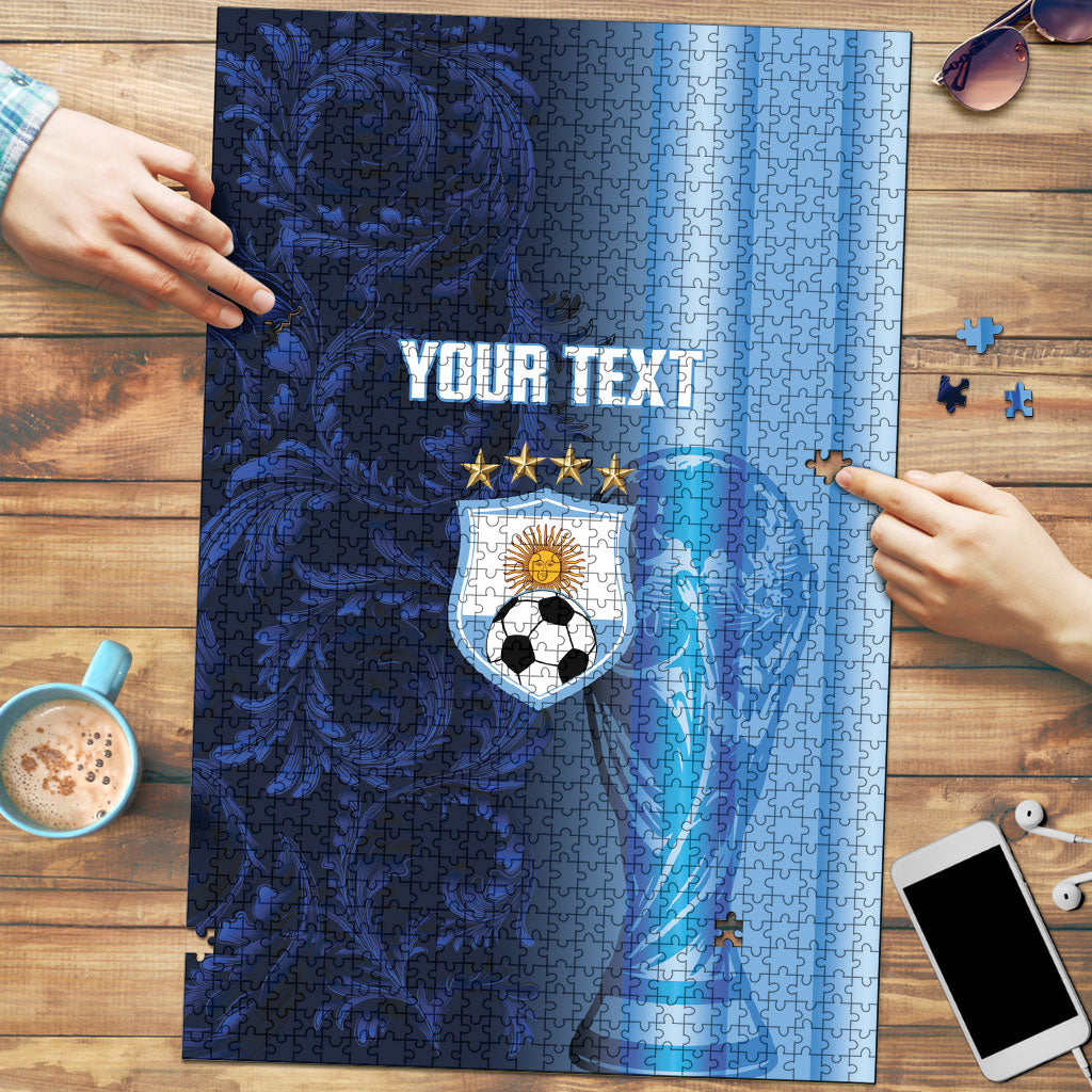 Custom Argentina World Football 2026 Puzzle La Albiceleste 4th Champion Proud