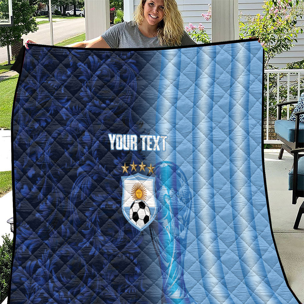 Custom Argentina World Football 2026 Quilt La Albiceleste 4th Champion Proud