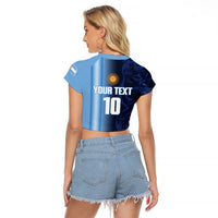 Custom Argentina World Football 2026 Raglan Cropped T Shirt La Albiceleste 4th Champion Proud