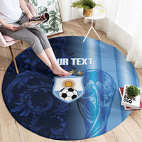 Custom Argentina World Football 2026 Round Carpet La Albiceleste 4th Champion Proud