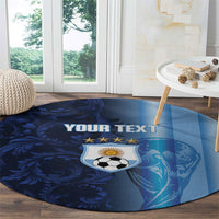 Custom Argentina World Football 2026 Round Carpet La Albiceleste 4th Champion Proud