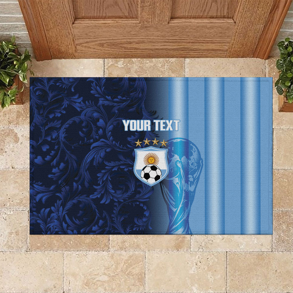 Custom Argentina World Football 2026 Rubber Doormat La Albiceleste 4th Champion Proud