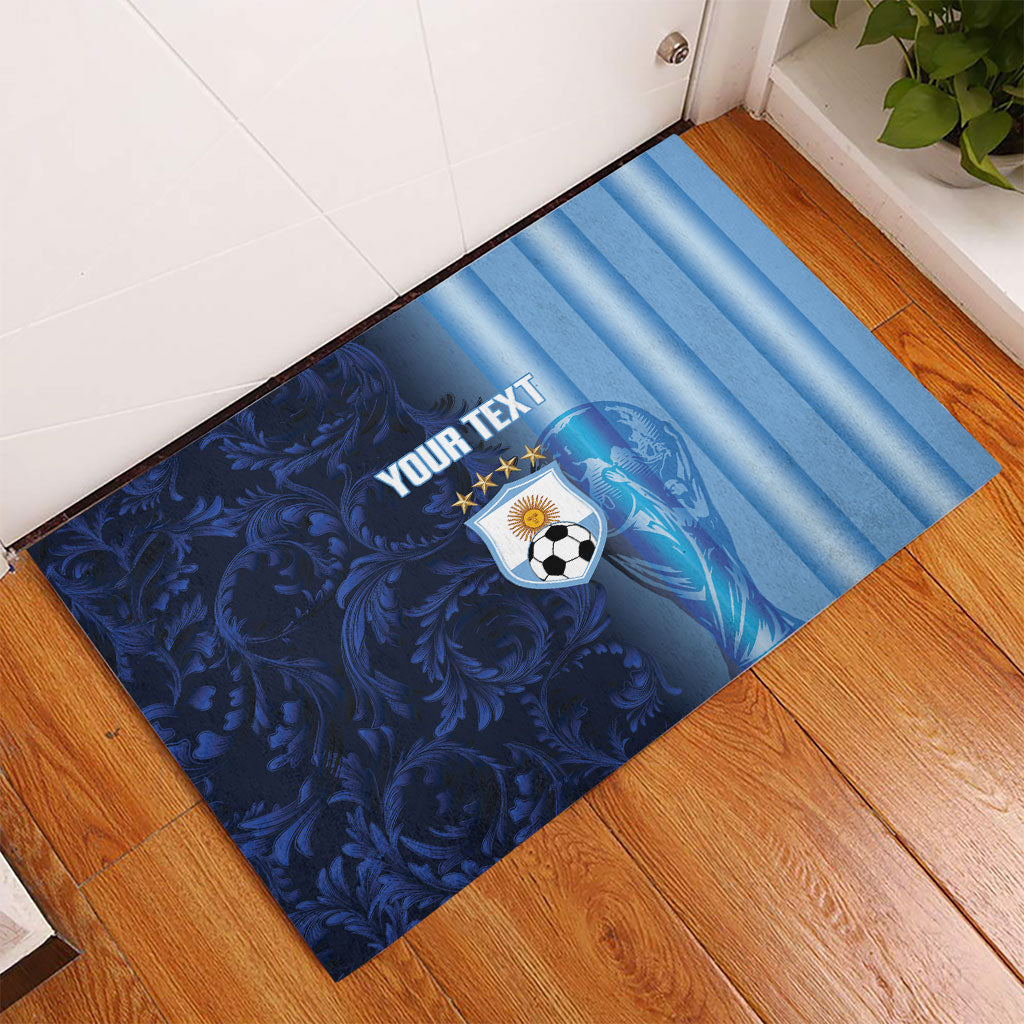 Custom Argentina World Football 2026 Rubber Doormat La Albiceleste 4th Champion Proud
