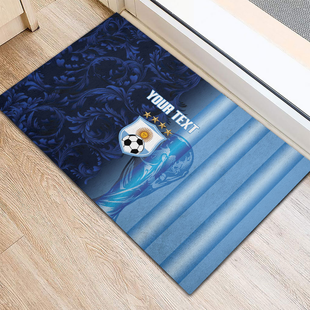 Custom Argentina World Football 2026 Rubber Doormat La Albiceleste 4th Champion Proud
