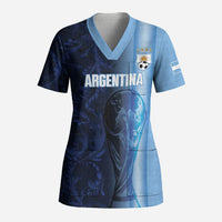 Custom Argentina World Football 2026 Scrub Top La Albiceleste 4th Champion Proud