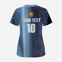Custom Argentina World Football 2026 Scrub Top La Albiceleste 4th Champion Proud