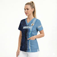 Custom Argentina World Football 2026 Scrub Top La Albiceleste 4th Champion Proud