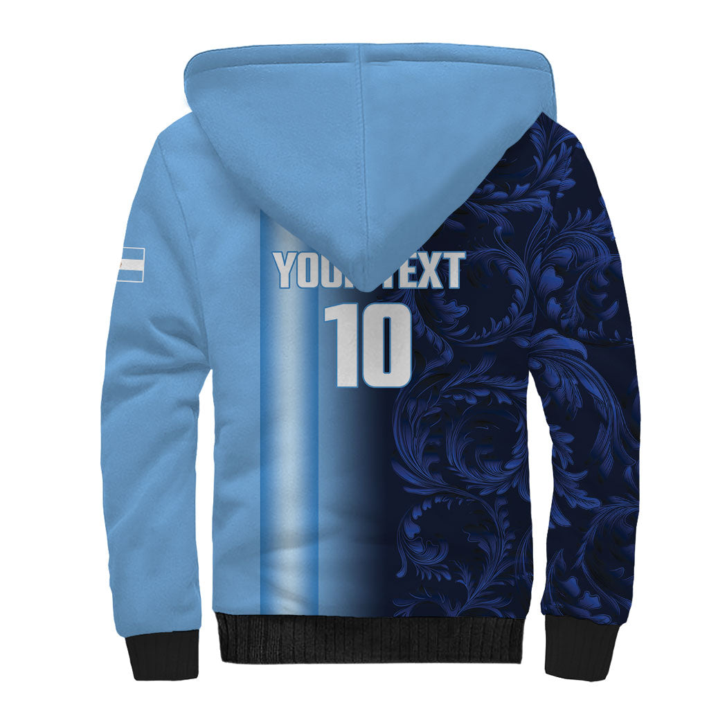 Custom Argentina World Football 2026 Sherpa Hoodie La Albiceleste 4th Champion Proud