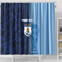 Custom Argentina World Football 2026 Shower Curtain La Albiceleste 4th Champion Proud
