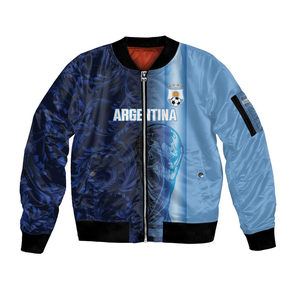 Custom Argentina World Football 2026 Sleeve Zip Bomber Jacket La Albiceleste 4th Champion Proud