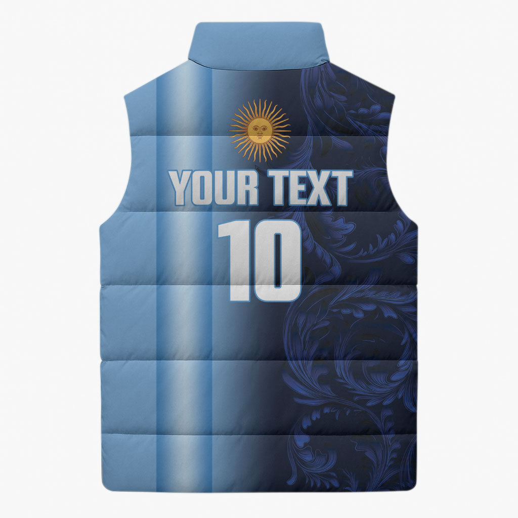 Custom Argentina World Football 2026 Sleeveless Puffer Jacket La Albiceleste 4th Champion Proud