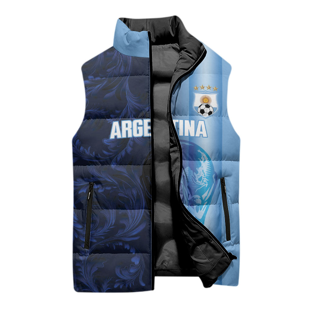 Custom Argentina World Football 2026 Sleeveless Puffer Jacket La Albiceleste 4th Champion Proud