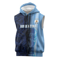 Custom Argentina World Football 2026 Sleeveless Zip Hoodie La Albiceleste 4th Champion Proud