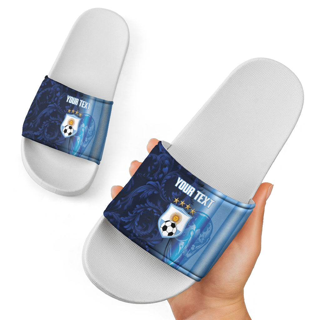 Custom Argentina World Football 2026 Slide Sandals La Albiceleste 4th Champion Proud