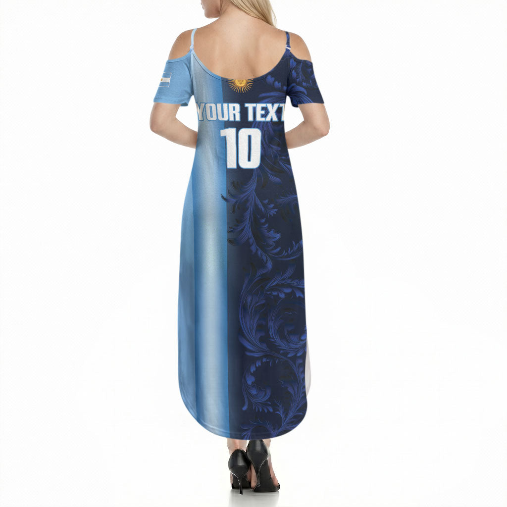 Custom Argentina World Football 2026 Summer Maxi Dress La Albiceleste 4th Champion Proud