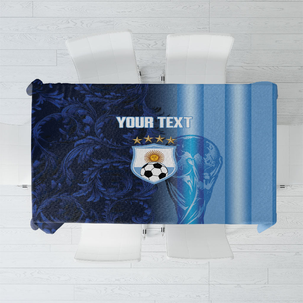 Custom Argentina World Football 2026 Tablecloth La Albiceleste 4th Champion Proud