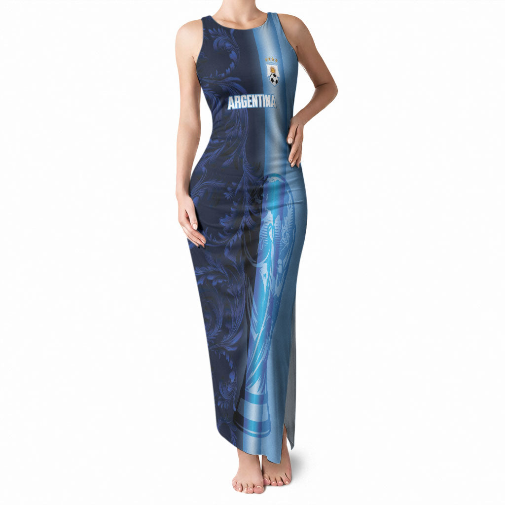 Custom Argentina World Football 2026 Tank Maxi Dress La Albiceleste 4th Champion Proud