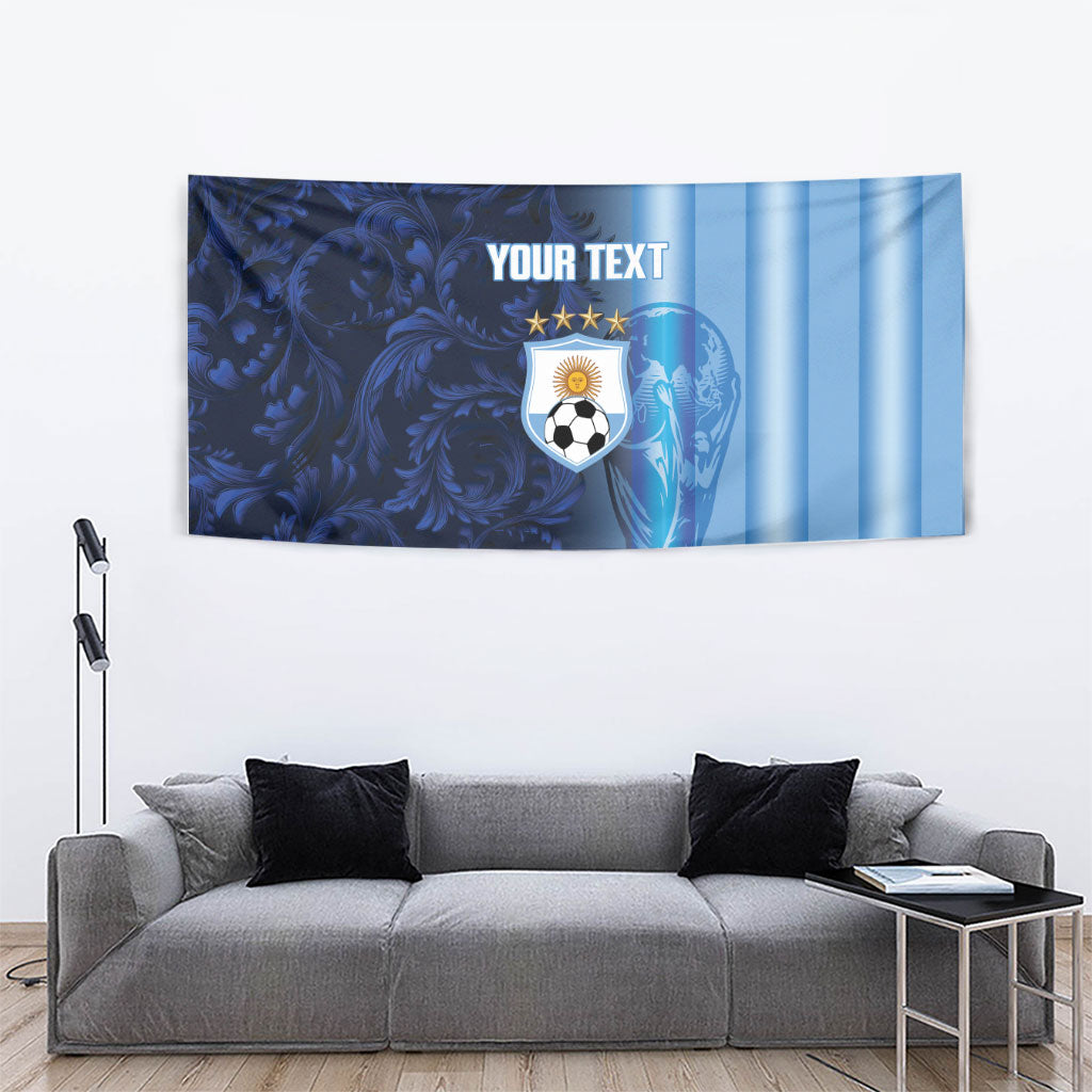 Custom Argentina World Football 2026 Tapestry La Albiceleste 4th Champion Proud