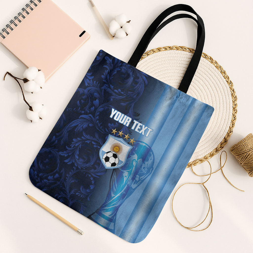 Custom Argentina World Football 2026 Tote Bag La Albiceleste 4th Champion Proud