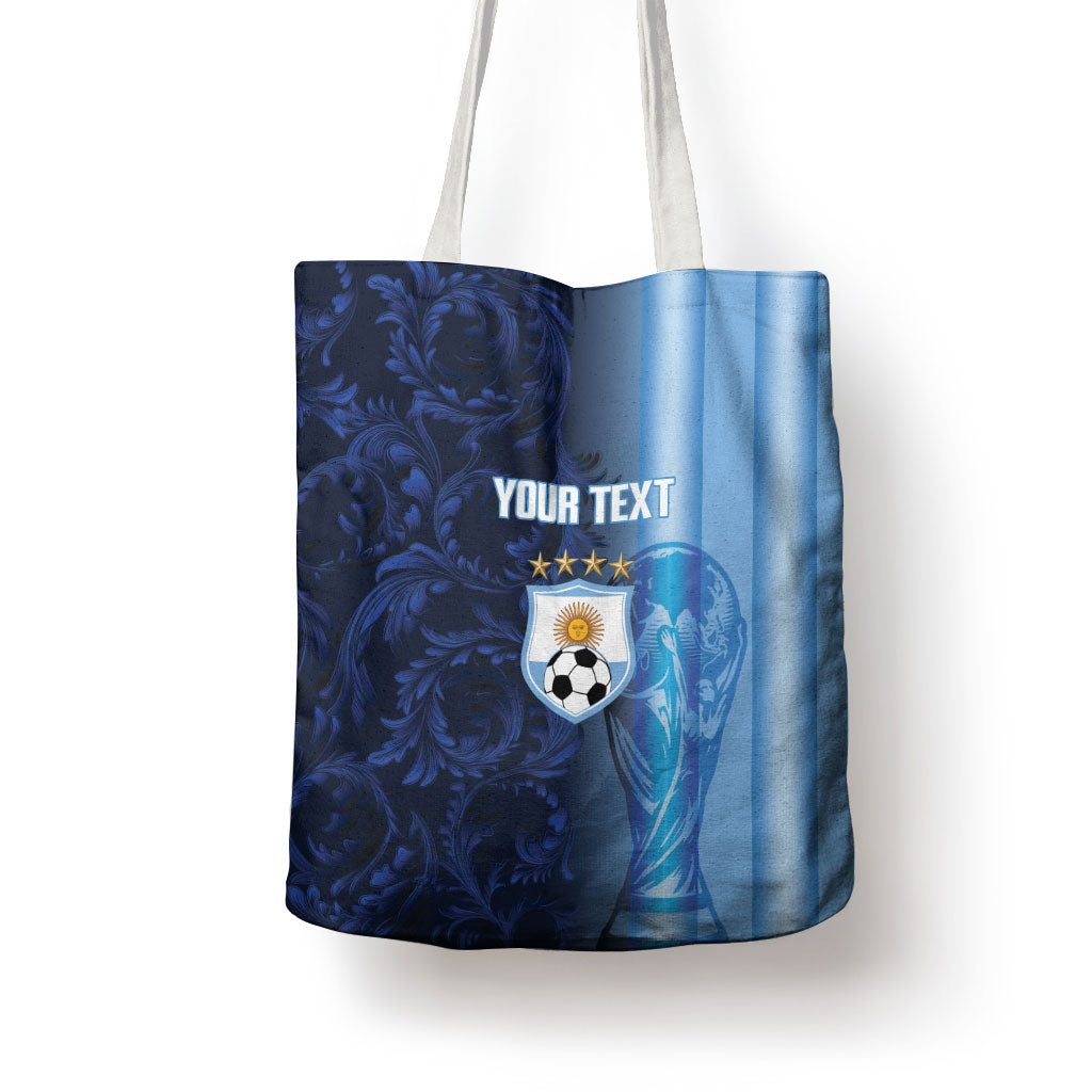 Custom Argentina World Football 2026 Tote Bag La Albiceleste 4th Champion Proud