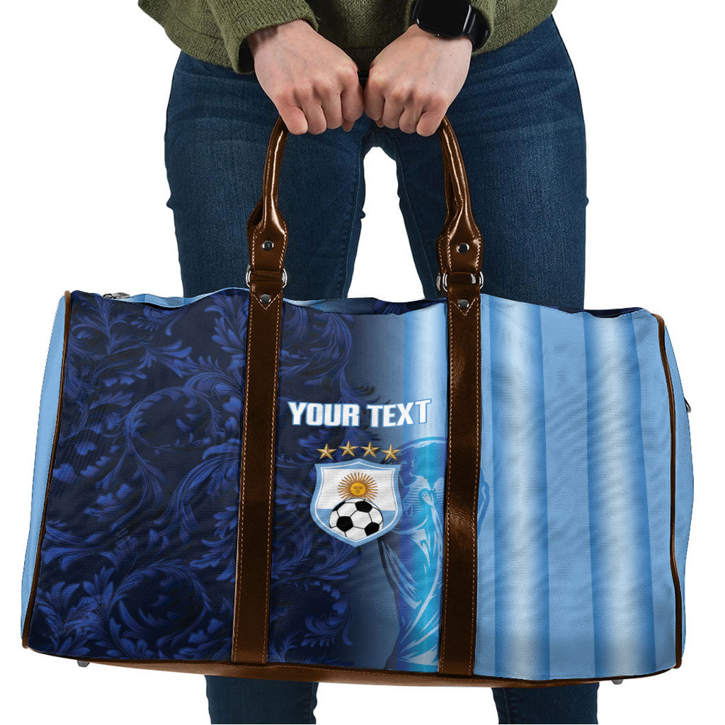 Custom Argentina World Football 2026 Travel Bag La Albiceleste 4th Champion Proud