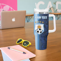 Custom Argentina World Football 2026 Tumbler With Handle La Albiceleste 4th Champion Proud