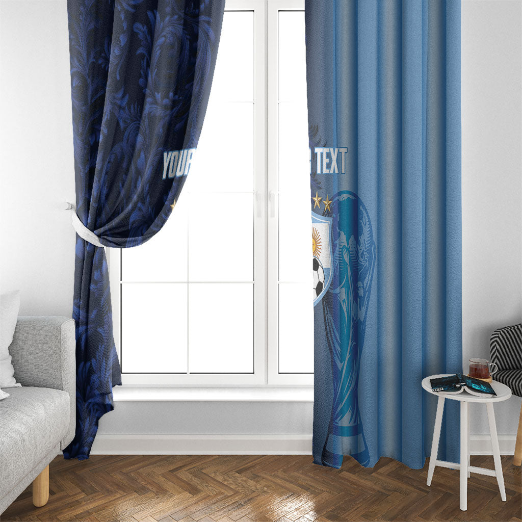 Custom Argentina World Football 2026 Window Curtain La Albiceleste 4th Champion Proud