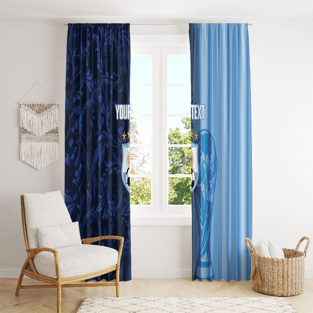 Custom Argentina World Football 2026 Window Curtain La Albiceleste 4th Champion Proud