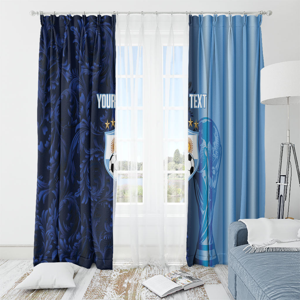Custom Argentina World Football 2026 Window Curtain La Albiceleste 4th Champion Proud