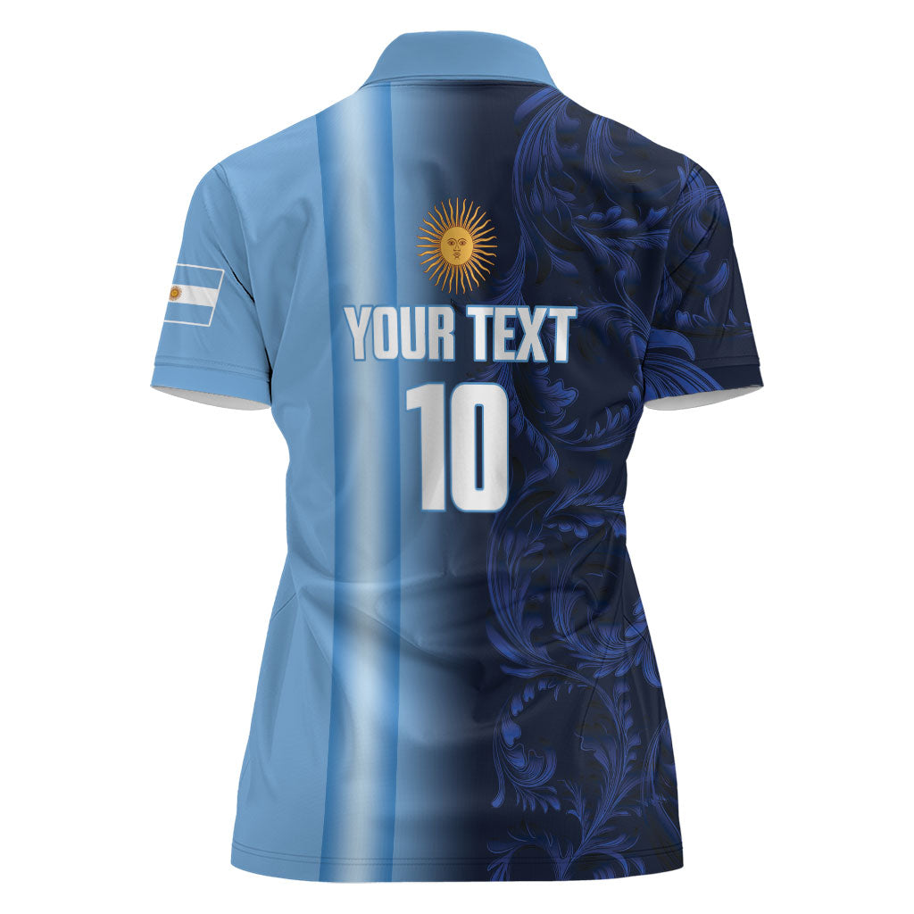 Custom Argentina World Football 2026 Women Polo Shirt La Albiceleste 4th Champion Proud