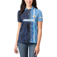 Custom Argentina World Football 2026 Women Polo Shirt La Albiceleste 4th Champion Proud