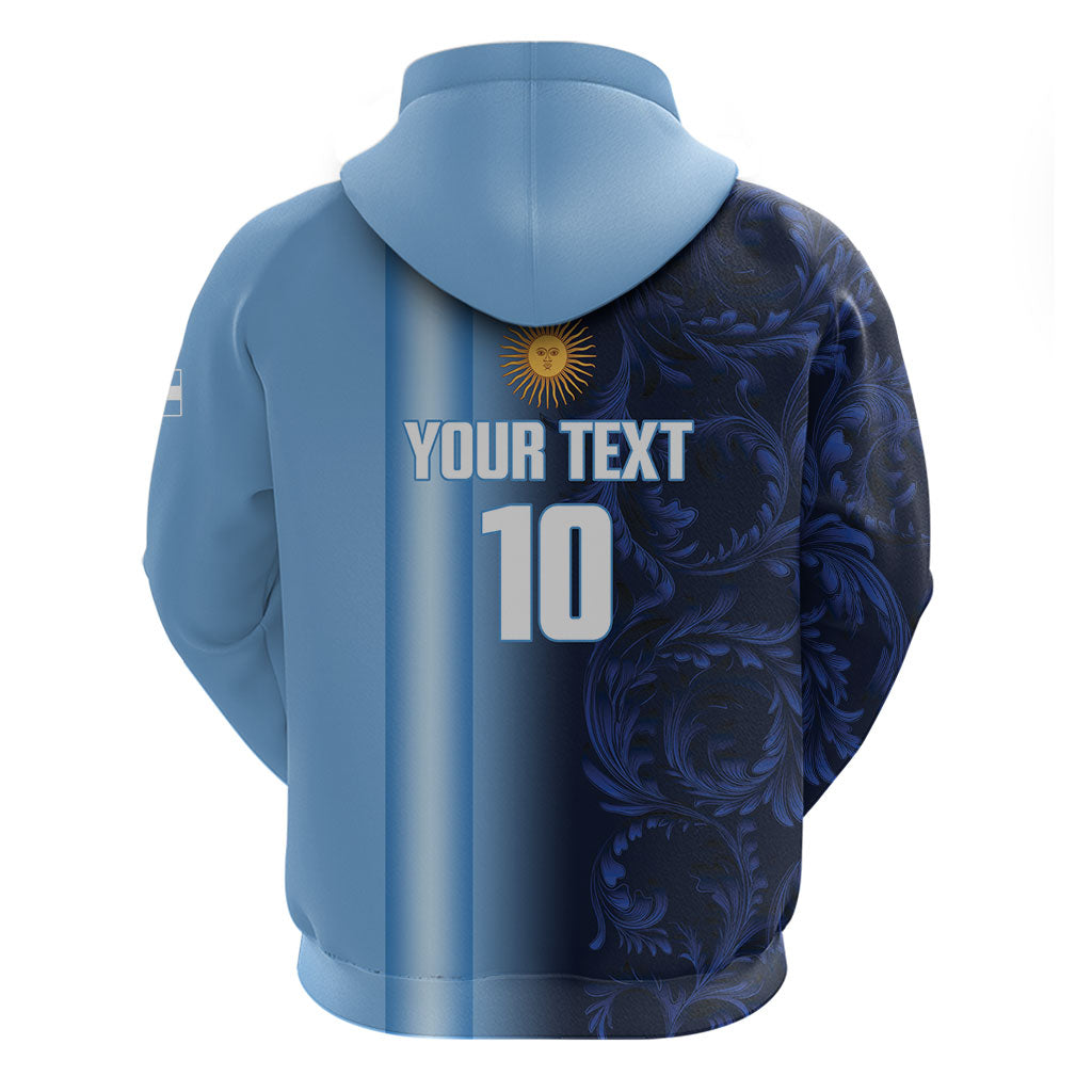 Custom Argentina World Football 2026 Zip Hoodie La Albiceleste 4th Champion Proud