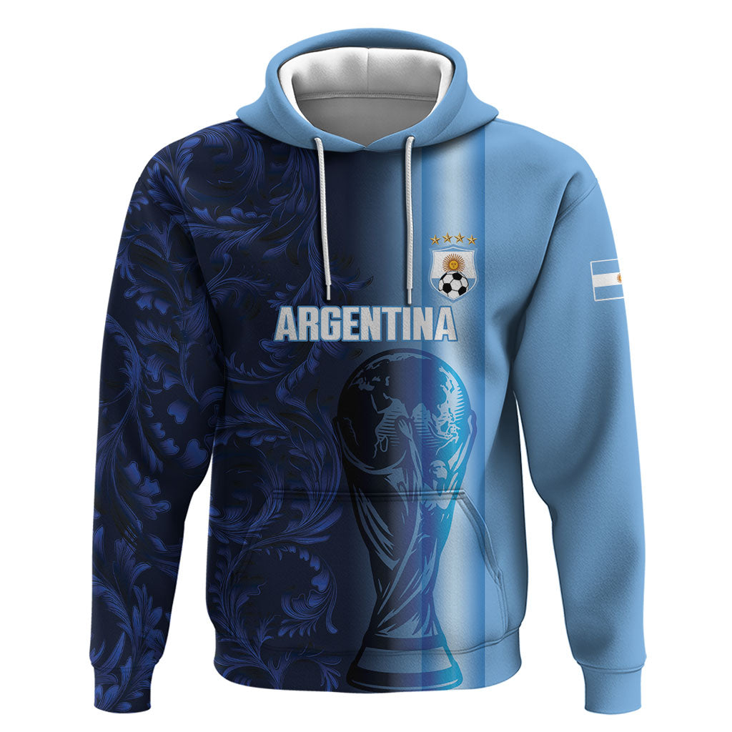 Custom Argentina World Football 2026 Zip Hoodie La Albiceleste 4th Champion Proud