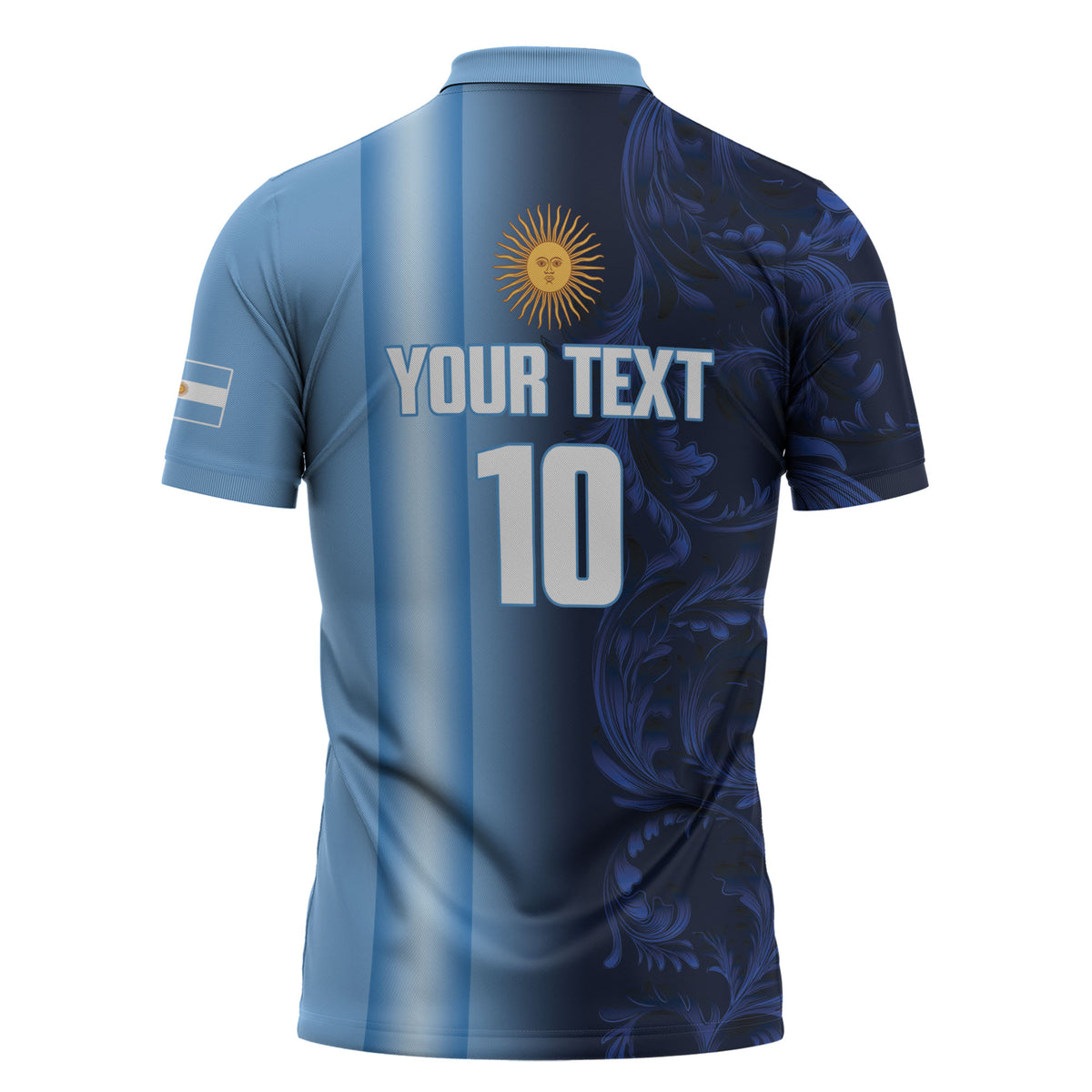 Custom Argentina World Football 2026 Zipper Polo Shirt La Albiceleste 4th Champion Proud