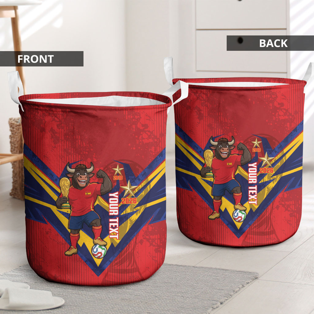Custom Spain World Football 2026 Laundry Basket La Roja 2nd Champion Proud