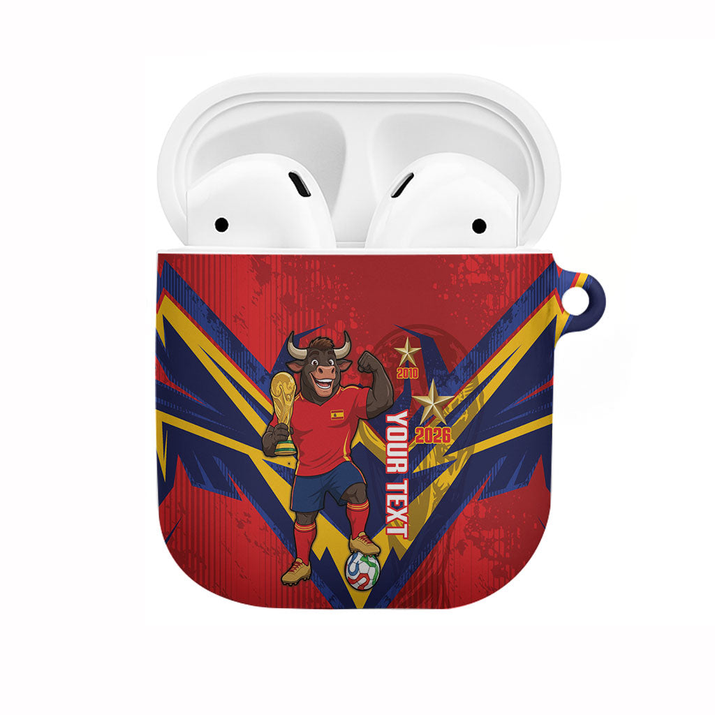 Custom Spain World Football 2026 AirPods Case La Roja 2nd Champion Proud