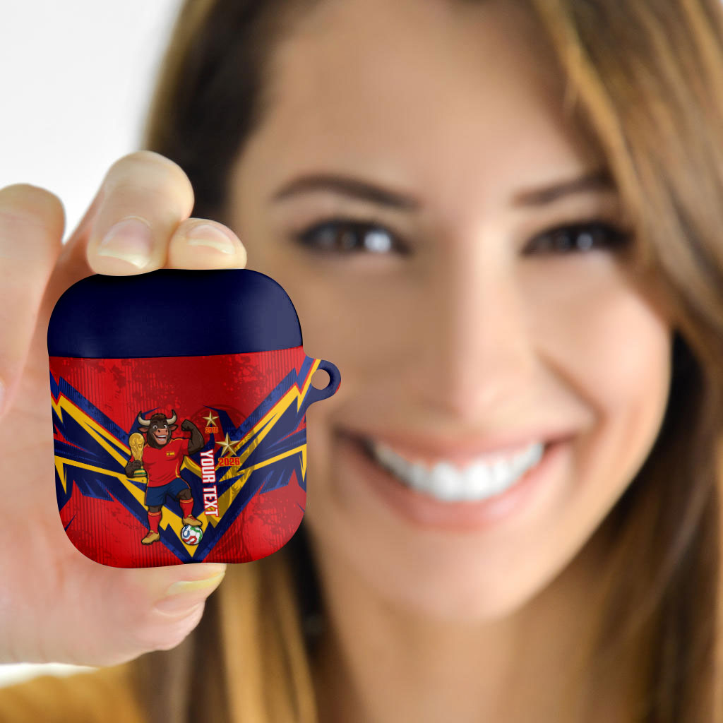 Custom Spain World Football 2026 AirPods Case La Roja 2nd Champion Proud