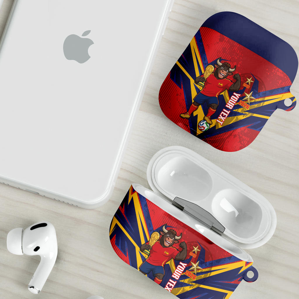 Custom Spain World Football 2026 AirPods Case La Roja 2nd Champion Proud