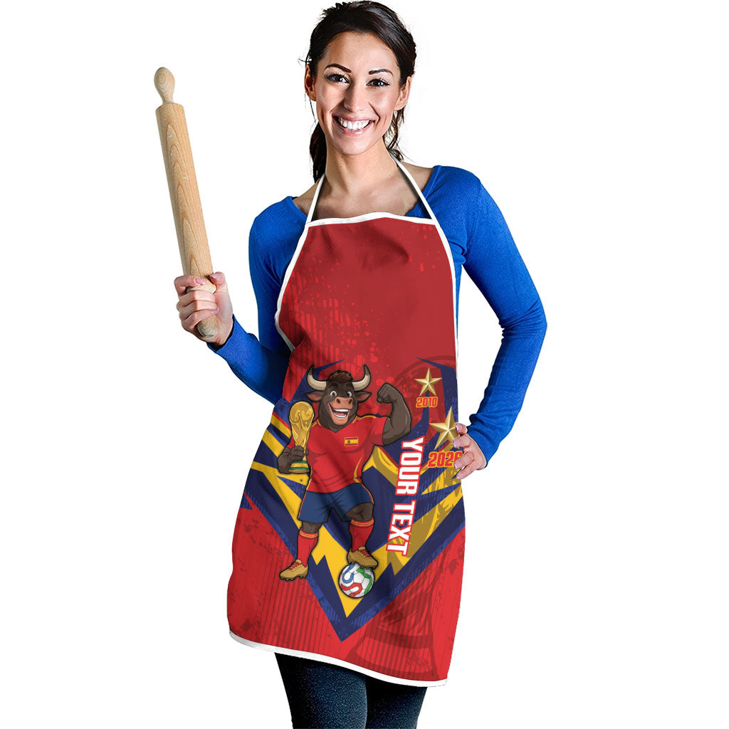 Custom Spain World Football 2026 Apron La Roja 2nd Champion Proud