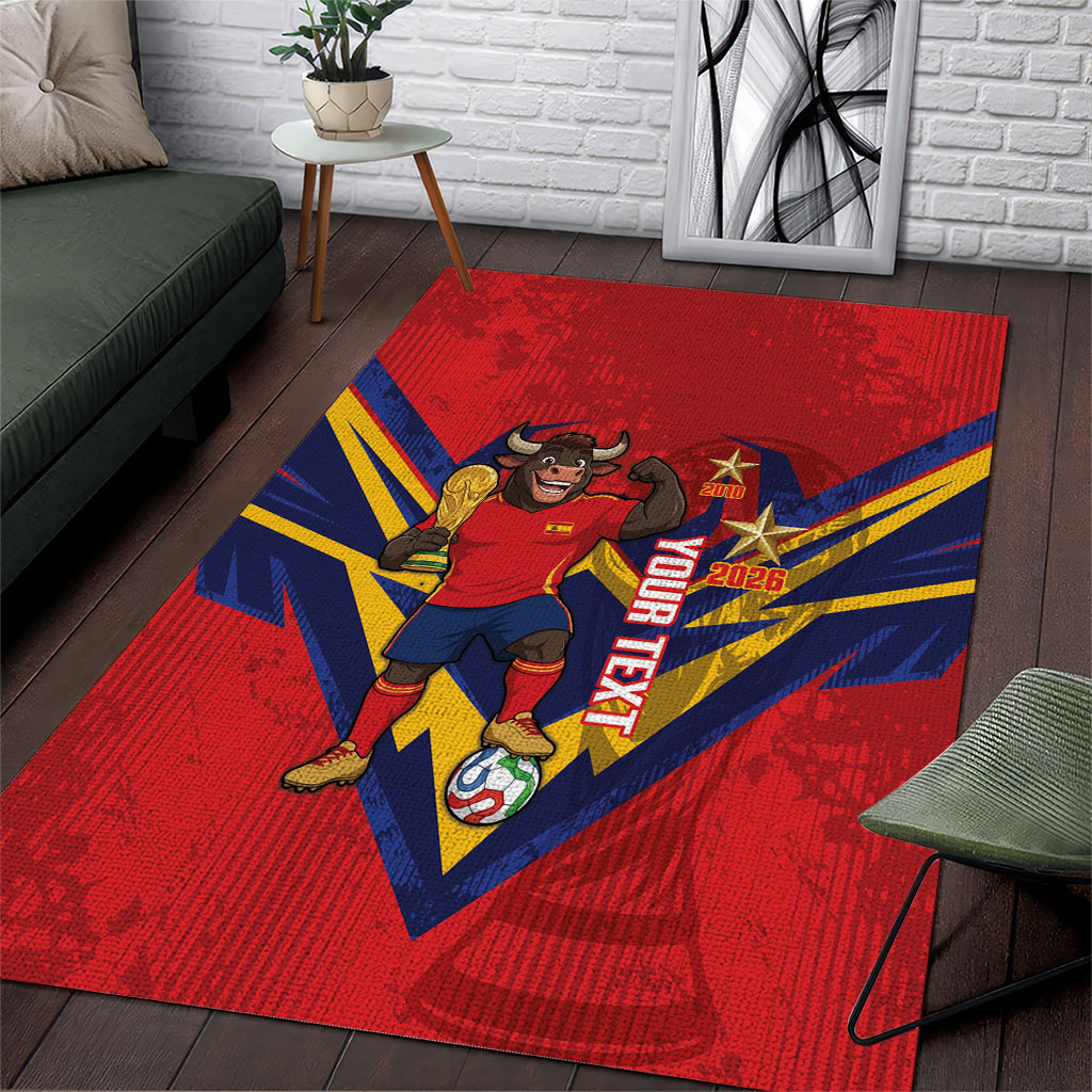 Custom Spain World Football 2026 Area Rug La Roja 2nd Champion Proud