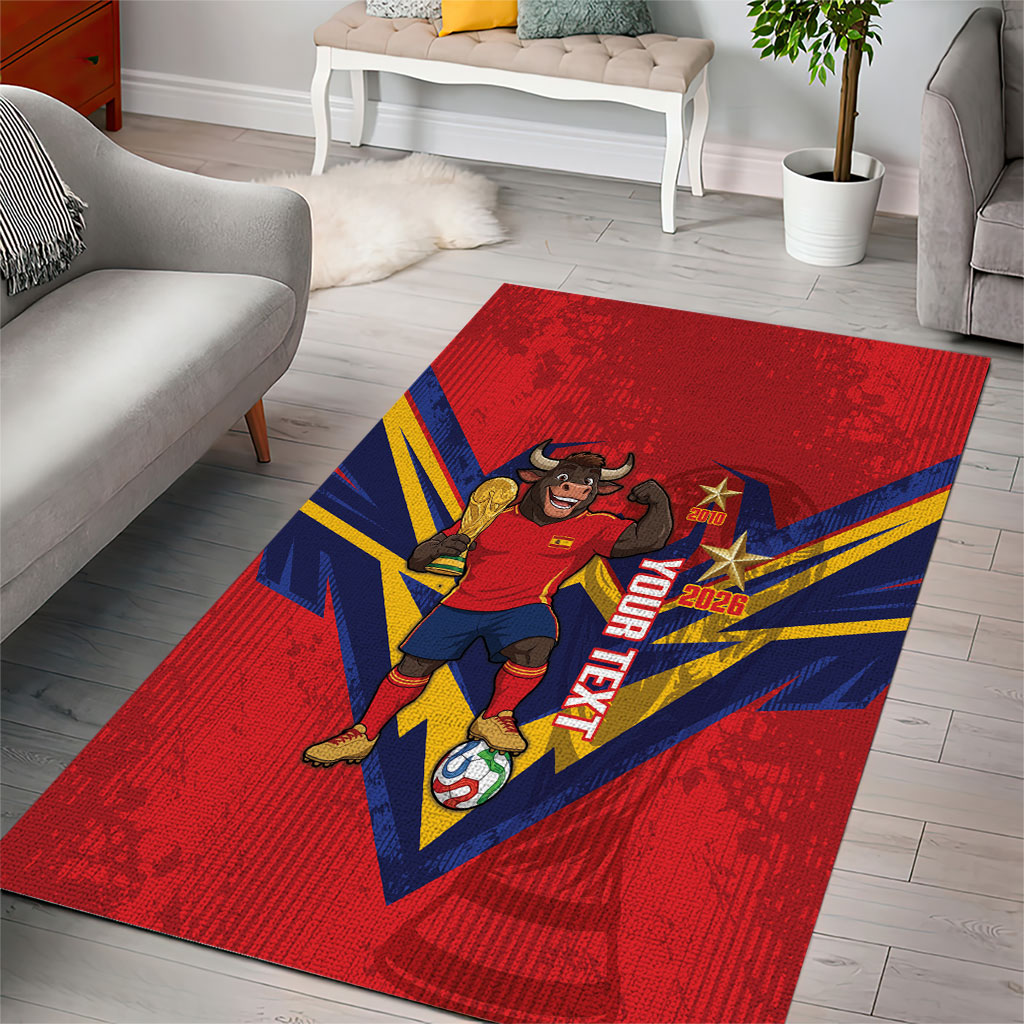 Custom Spain World Football 2026 Area Rug La Roja 2nd Champion Proud