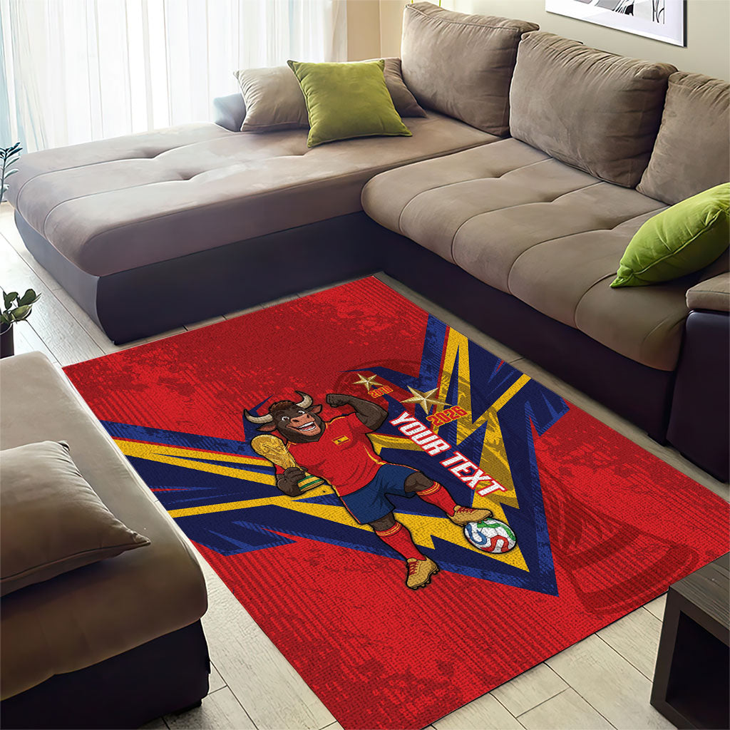 Custom Spain World Football 2026 Area Rug La Roja 2nd Champion Proud