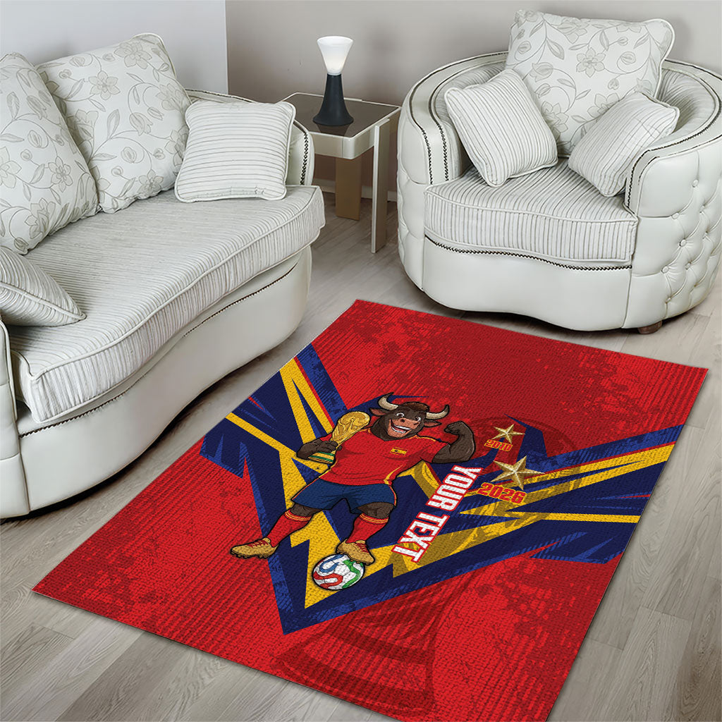 Custom Spain World Football 2026 Area Rug La Roja 2nd Champion Proud