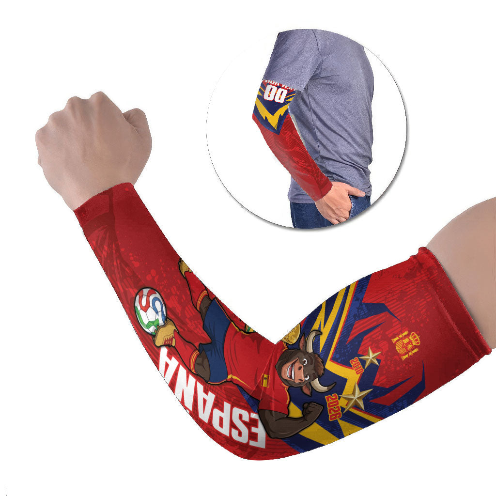 Custom Spain World Football 2026 Arm Sleeves La Roja 2nd Champion Proud
