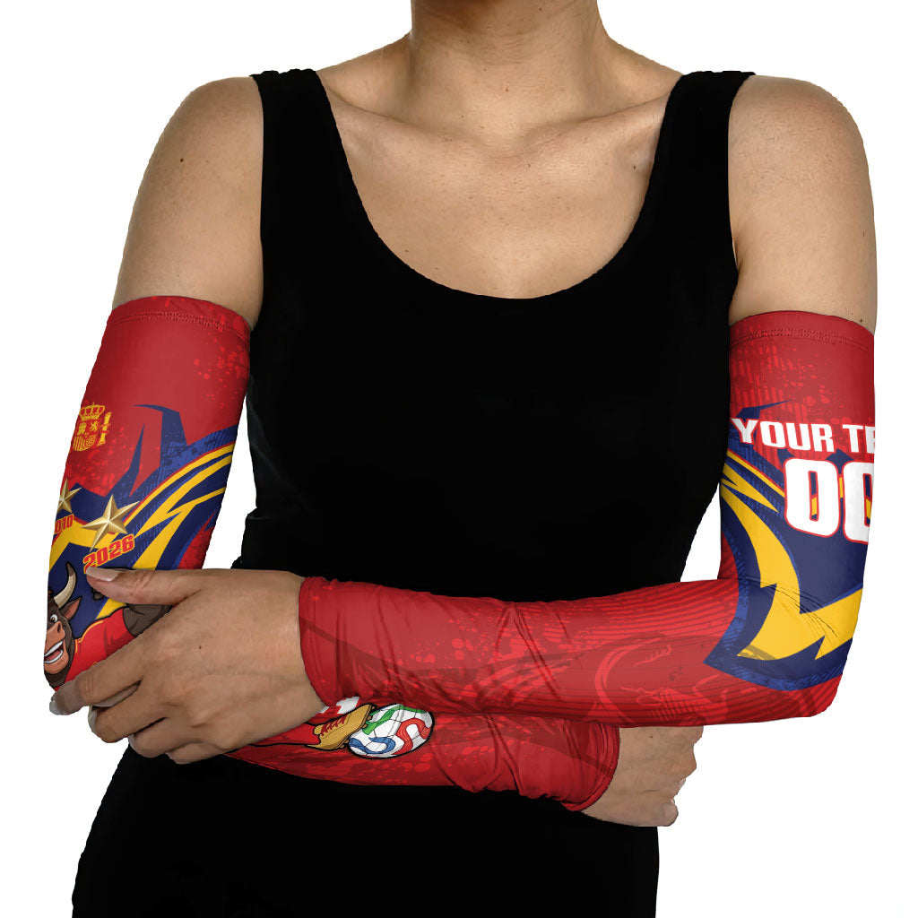 Custom Spain World Football 2026 Arm Sleeves La Roja 2nd Champion Proud