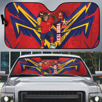 Custom Spain World Football 2026 Auto Sun Shade La Roja 2nd Champion Proud